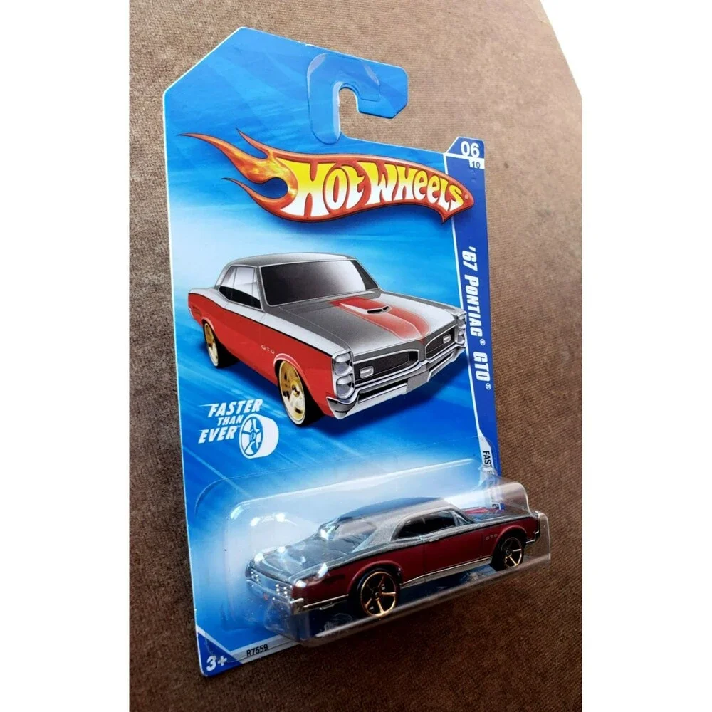 2010 Hot Wheels '67 PONTIAC GTO Dark GRAY/RED FASTER THAN EVER SERIES #6/10 1:64